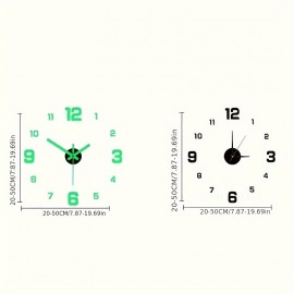 Simple Large Luminous Mute Clock Three-dimensional Digital Wall Clock For Living Room Bedroom Digital Wall Sticker Clock