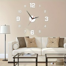 Simple Large Luminous Mute Clock Three-dimensional Digital Wall Clock For Living Room Bedroom Digital Wall Sticker Clock