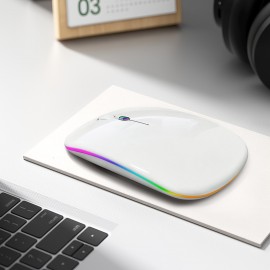 Dual Mode Wireless Mouse Mute Office Colorful RGB Backlight Battery Model Wireless Mouse Suitable For Ipad Mobile Phone Tablet
