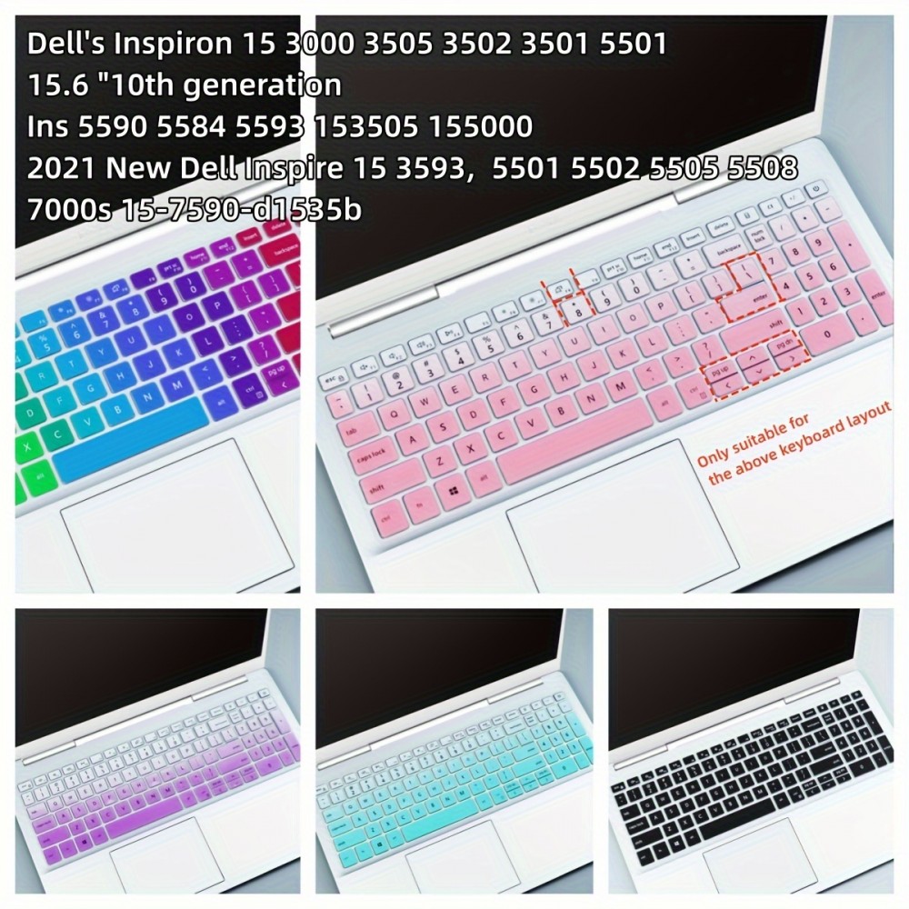 Keyboard Protector For Dell's Inspiron 15 3000 3505 3502 3501 5501 10th Generation 5590 5584 5593 153505 155000  2021 New Dell Inspire 15 3593 5501 5502 5505 5508 7000s 15-7590-d1535b 15.6 Keyboard Protector For Dell's Inspiron 15 3000 3505 3502 3501 5501 10th Generation 5590 5584 5593 153505 155000  2021 New Dell Inspire 15 3593 5501 5502 5505 5508 7000s 15-7590-d1535b 15.6