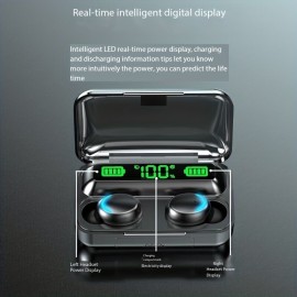 Smart Wireless Binaural Earphone Charging Bin Large Capacity Battery Long Life In-ear Earbuds LED Power Display With Microphone Wireless Headset Compatible All Mobile Phones Suitable for Students Men Women Birthday Gifts