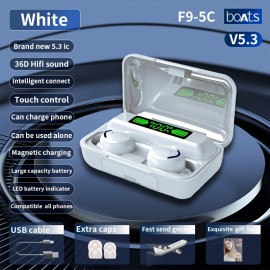 Smart Wireless Binaural Earphone Charging Bin Large Capacity Battery Long Life In-ear Earbuds LED Power Display With Microphone Wireless Headset Compatible All Mobile Phones Suitable for Students Men Women Birthday Gifts