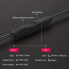 High-Quality Semi In-Ear Wired Headphones with Microphone - Perfect for Mobile Phones, Computers, Games, Karaoke & More! High-Quality Semi In-Ear Wired Headphones with Microphone - Perfect for Mobile Phones, Computers, Games, Karaoke & More!