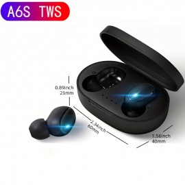 New A6s Tws  ln-Ear Hi-fi Stereo Wireless Earbuds:Superb Audio Quality & Long Battery Life - Perfect Gift For Men &Women!