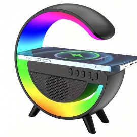 Creative Gift Colorful Atmosphere Light Wireless Charging Smart Speaker Seven-color Light Card High Sound Quality Big G Audio