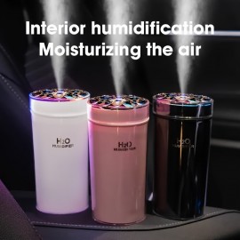 USB Desktop Humidifier, Humidifiers For Bedroom, 7 Color Ambient Light  Function Vehicle Mounted Aromatherapy Machine Large Capacity Humidifier