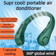 New Portable Leafless Hanging Neck Fan Three Generation Lazy USB Charging Small Fan Cool Portable Fan For Fishing/Camping/Travel