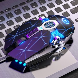 Silent & Stylish Gaming Mouse With Macro & Breathing Lights LED - Perfect For PC & Laptop Gamers!