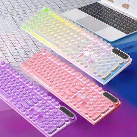 Luminous Keyboard Wired Punk Color Matching Computer Accessories For Games