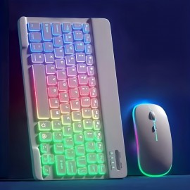 Ultra-Slim Backlit Backlight Wireless Keyboard And Mouse For IOS/Android/Windows/Tablet/IPad English Keyboard And Mouse