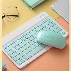 New Upgraded Metal Wireless Keyboard, Macron Color Scheme, Lightweight And Portable, Compatible With 10, 10.1, 11.7-inch, And 8 Inch Windows/IOS/Android Systems