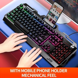 V2 Computer Wired Keyboard E-sports Gaming Typing Office Universal USB Plug-in Hair Light Keyboard Available For Windows System