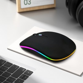 Dual Mode Wireless Mouse Mute Office Colorful RGB Backlight Battery Model Wireless Mouse Suitable For Ipad Mobile Phone Tablet