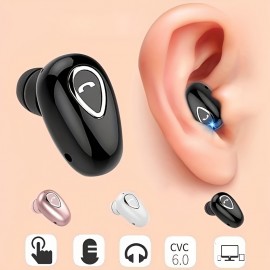 1pc Wireless Earphone Mini Invisible In-Ear Sports Earbuds With Microphone Stereo Headphones