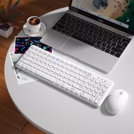 Wireless Keyboard And Mouse Set White Battery Version