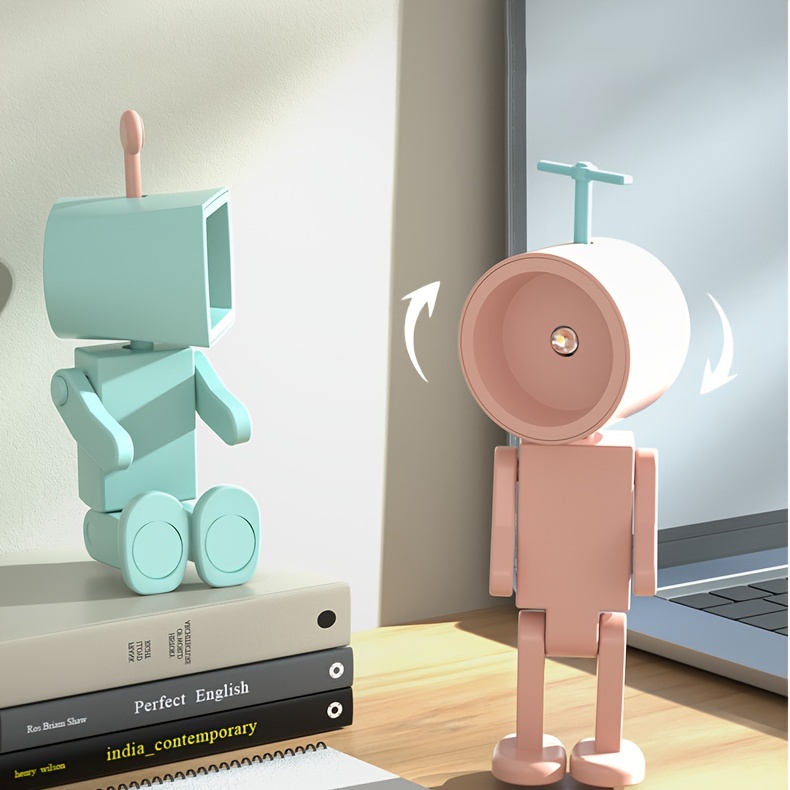 1pc robot design book light led mini cute book light desktop decoration atmosphere light cartoon gift night light space magnetic night light can be used as a mobile phone holder details 0