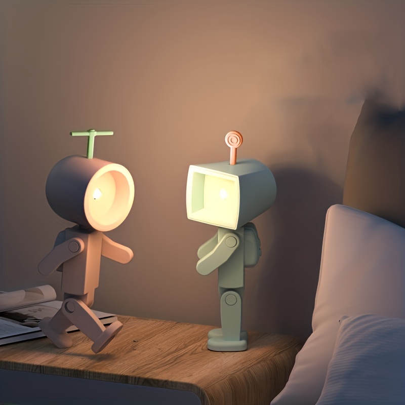 1pc robot design book light led mini cute book light desktop decoration atmosphere light cartoon gift night light space magnetic night light can be used as a mobile phone holder details 1