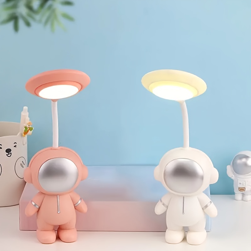 usb astronaut small desk lamp student desk eye protection led bedside bed night light multi colored details 0