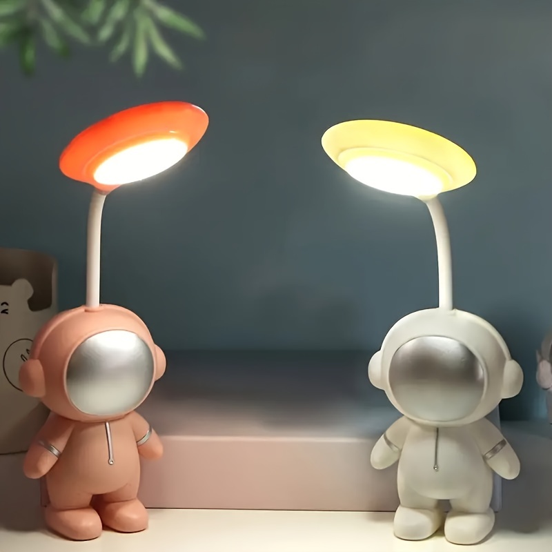 usb astronaut small desk lamp student desk eye protection led bedside bed night light multi colored details 4