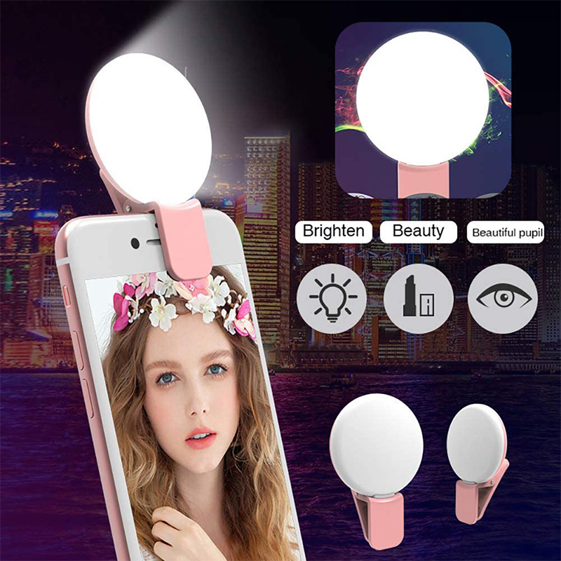 selfie ring light portable clip on selfie fill light battery operated led fill light for mobile phone details 0