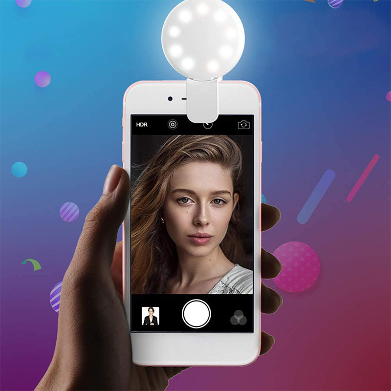 selfie ring light portable clip on selfie fill light battery operated led fill light for mobile phone details 1