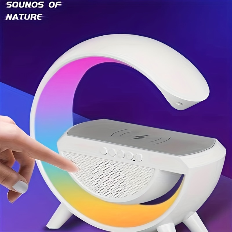 creative gift colorful atmosphere light wireless charging smart speaker seven color light card high sound quality big g audio details 5