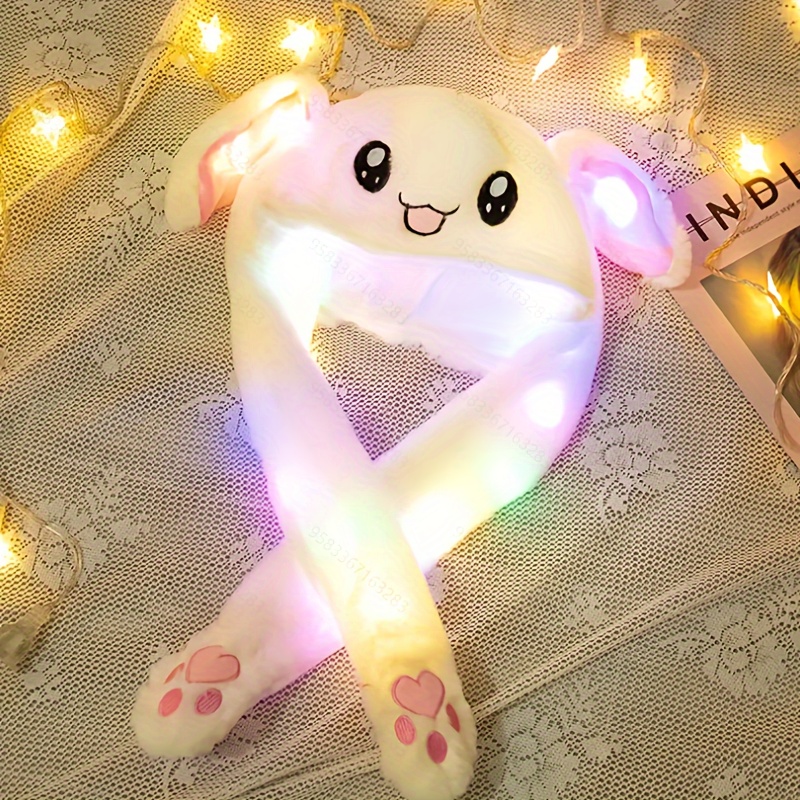 cute rabbit ear hat glowing hat with moving ears details 2