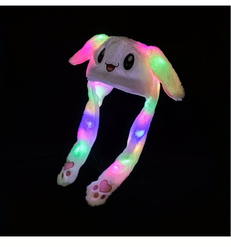 cute rabbit ear hat glowing hat with moving ears details 3