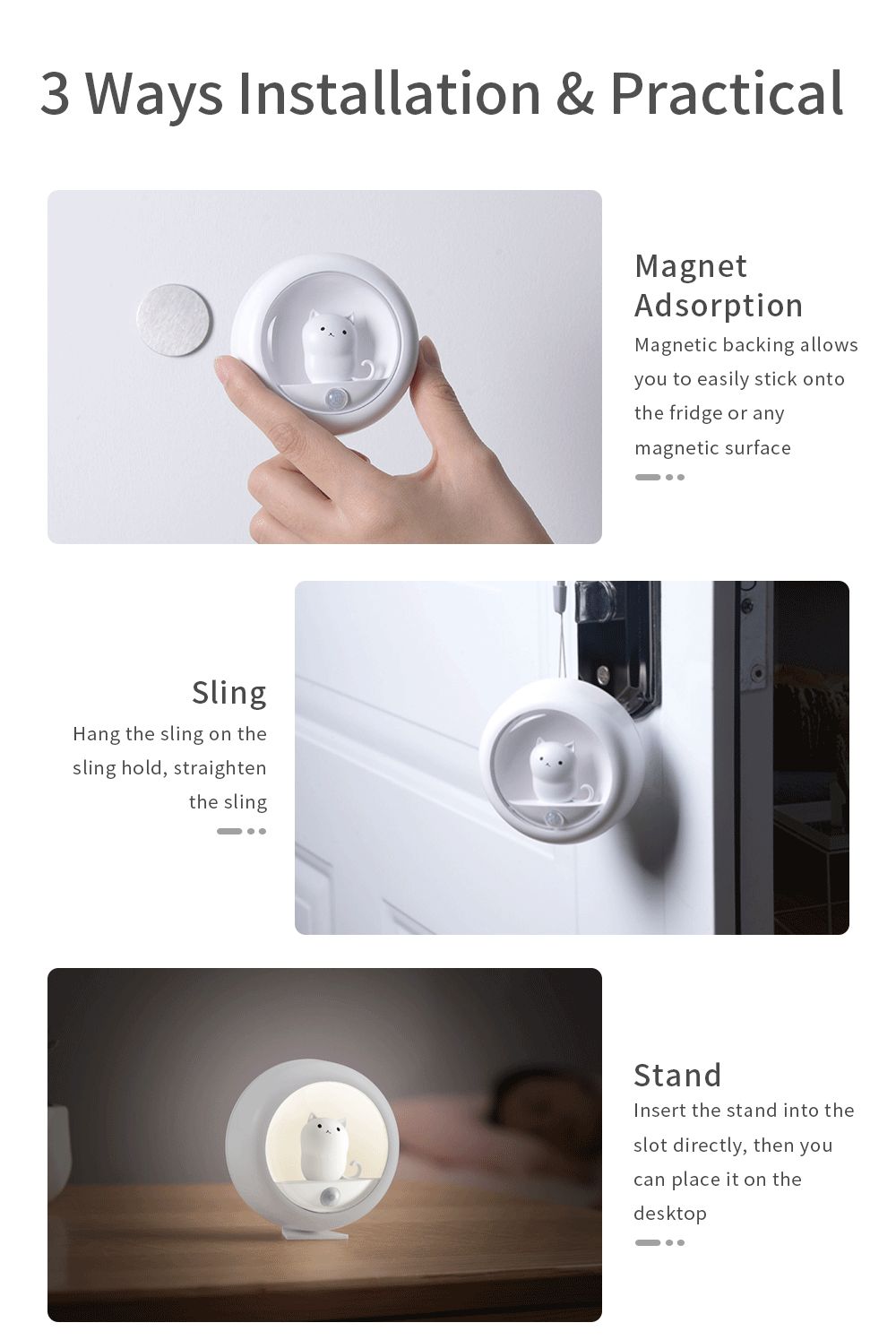 sensing lamp intelligent human body induction night light kitten induction lamp k610 for kids room kids night light for girls baby boy toddler gifts details 2