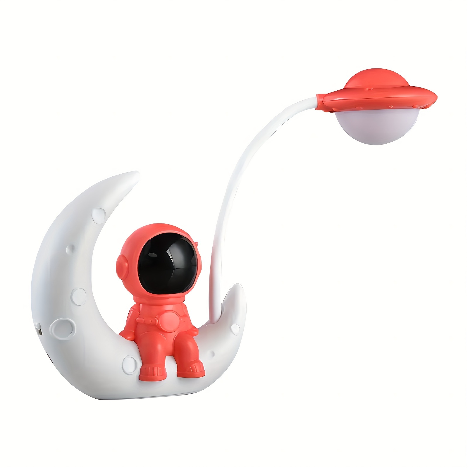 1pc wireless usb rechargeable astronaut moon led desk lamp for home and bedroom decoration soft lighting for reading work and relaxation details 4