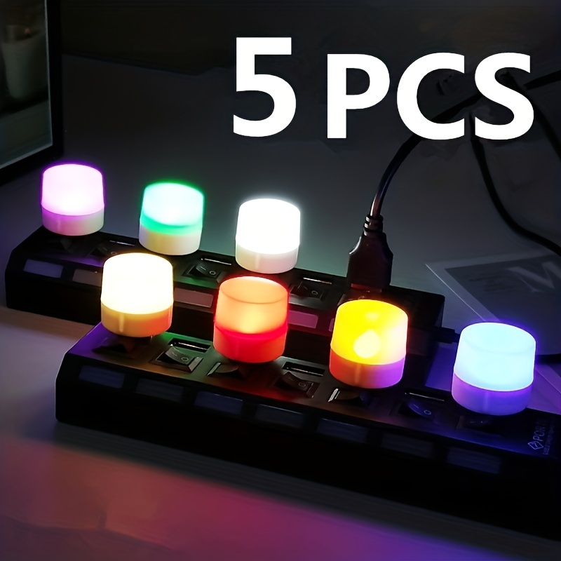 5pcs usb small night light mini creative portable soft light eye care led small round light available for student dormitory bedside light usb plug in details 2