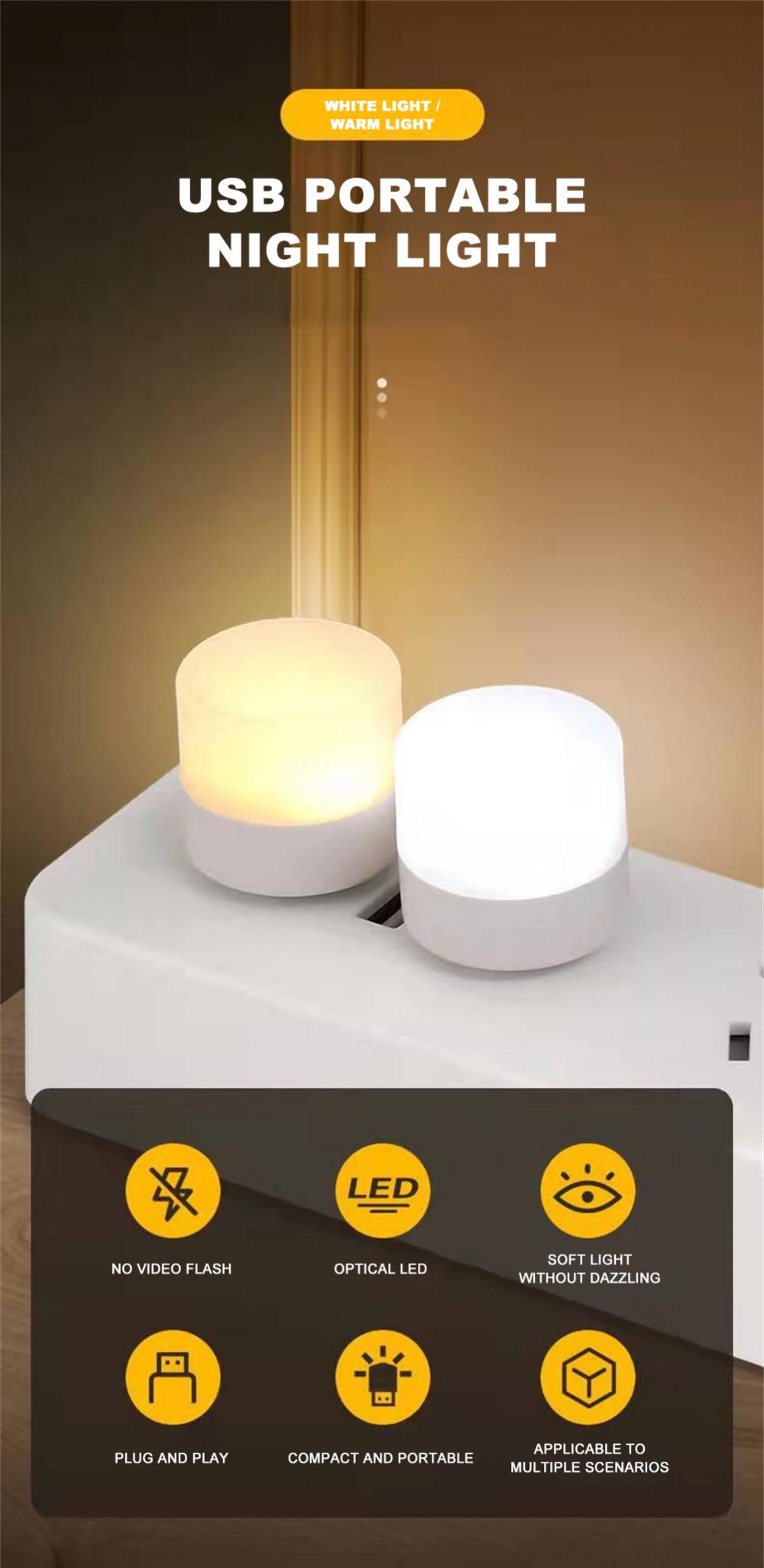 rechargeable led night lights: usb powered, 5 pcs rechargeable lamp usb lamp mini led night light power bank charging usb book lights small round reading desk lamp bulb details 0