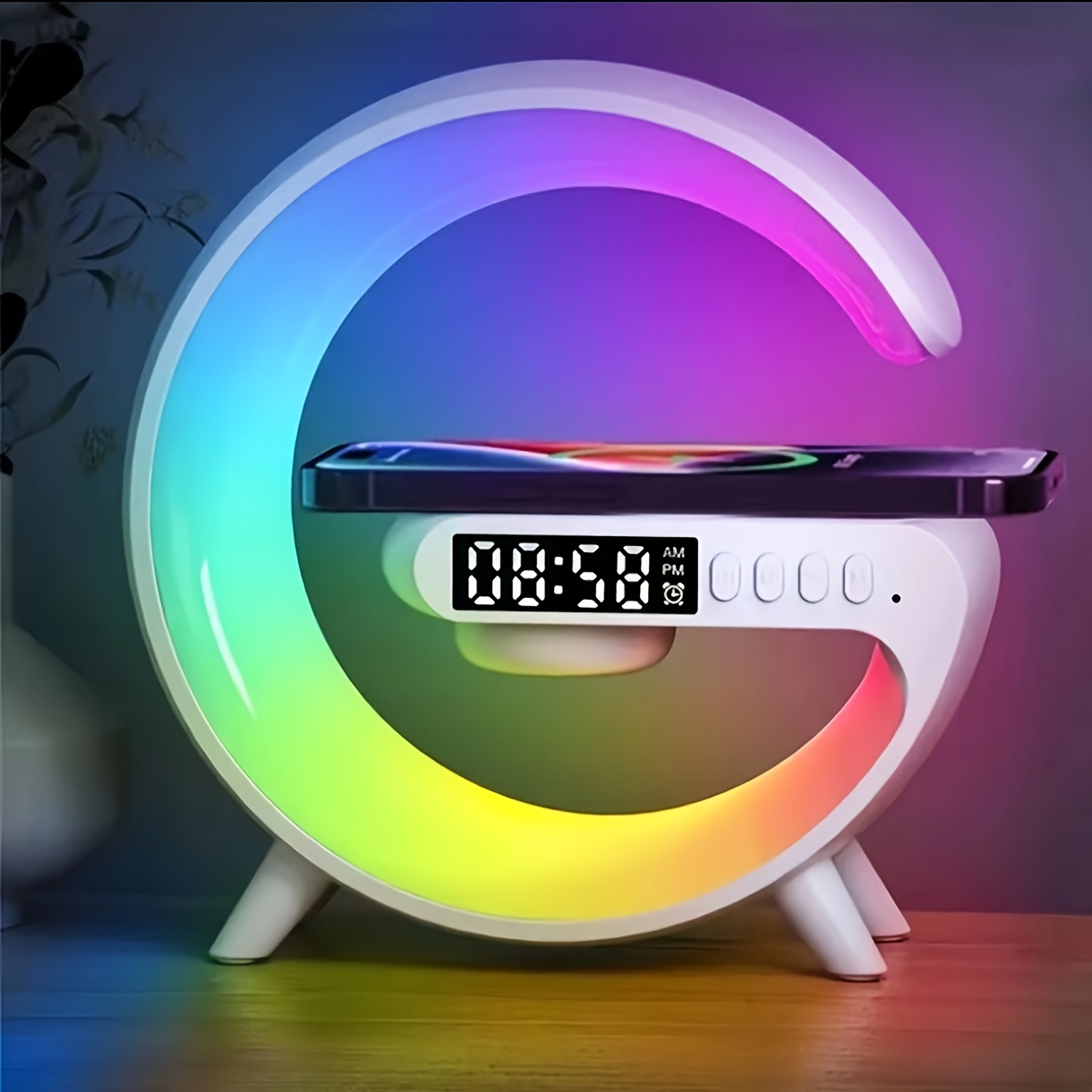 portable mobile phone wireless charging high sound quality sound colorful atmosphere light digital display clock super multifunctional should have everything indoor home life good things outdoor travel camping essential details 2