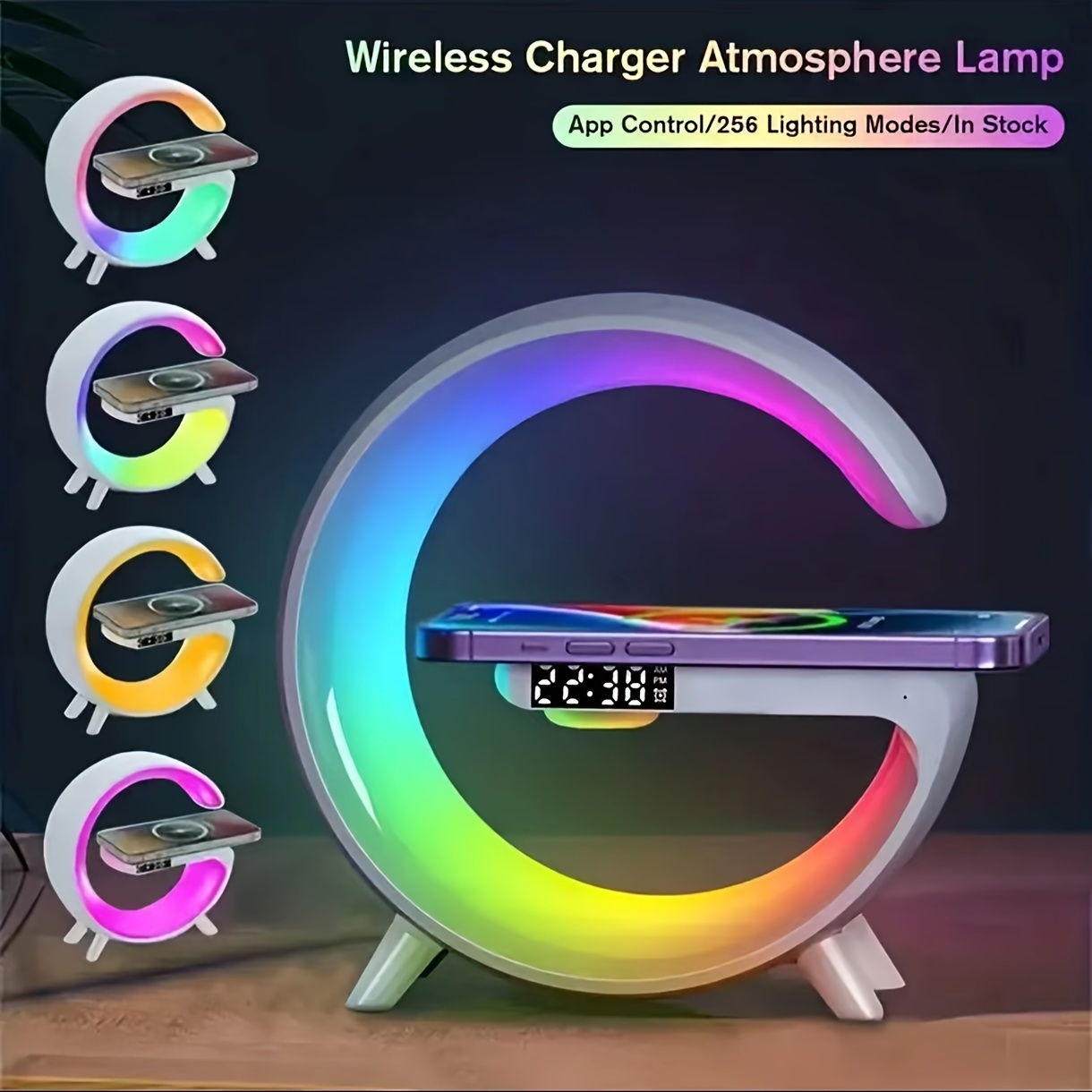 portable mobile phone wireless charging high sound quality sound colorful atmosphere light digital display clock super multifunctional should have everything indoor home life good things outdoor travel camping essential details 5