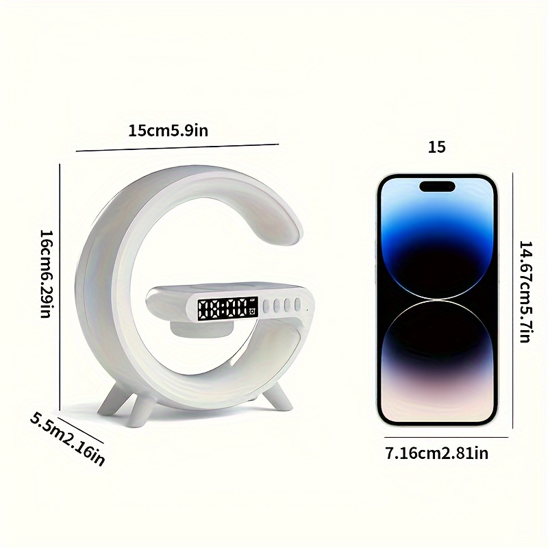 portable mobile phone wireless charging high sound quality sound colorful atmosphere light digital display clock super multifunctional should have everything indoor home life good things outdoor travel camping essential details 7