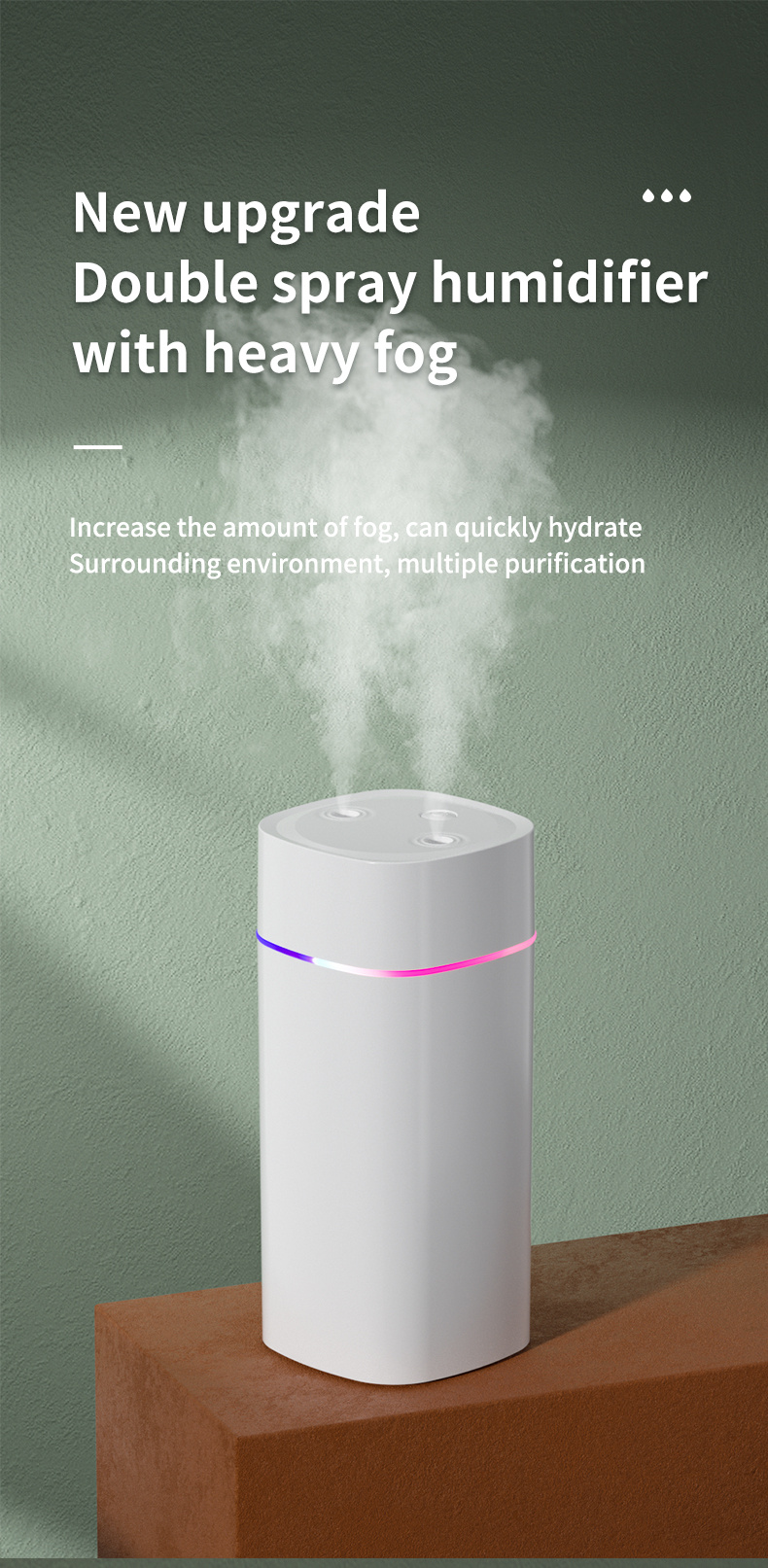 humidifier 600ml cool mist maker purifier usb ultrasonic aroma essential oil diffuser romantic mini colorful air humidifier details 1