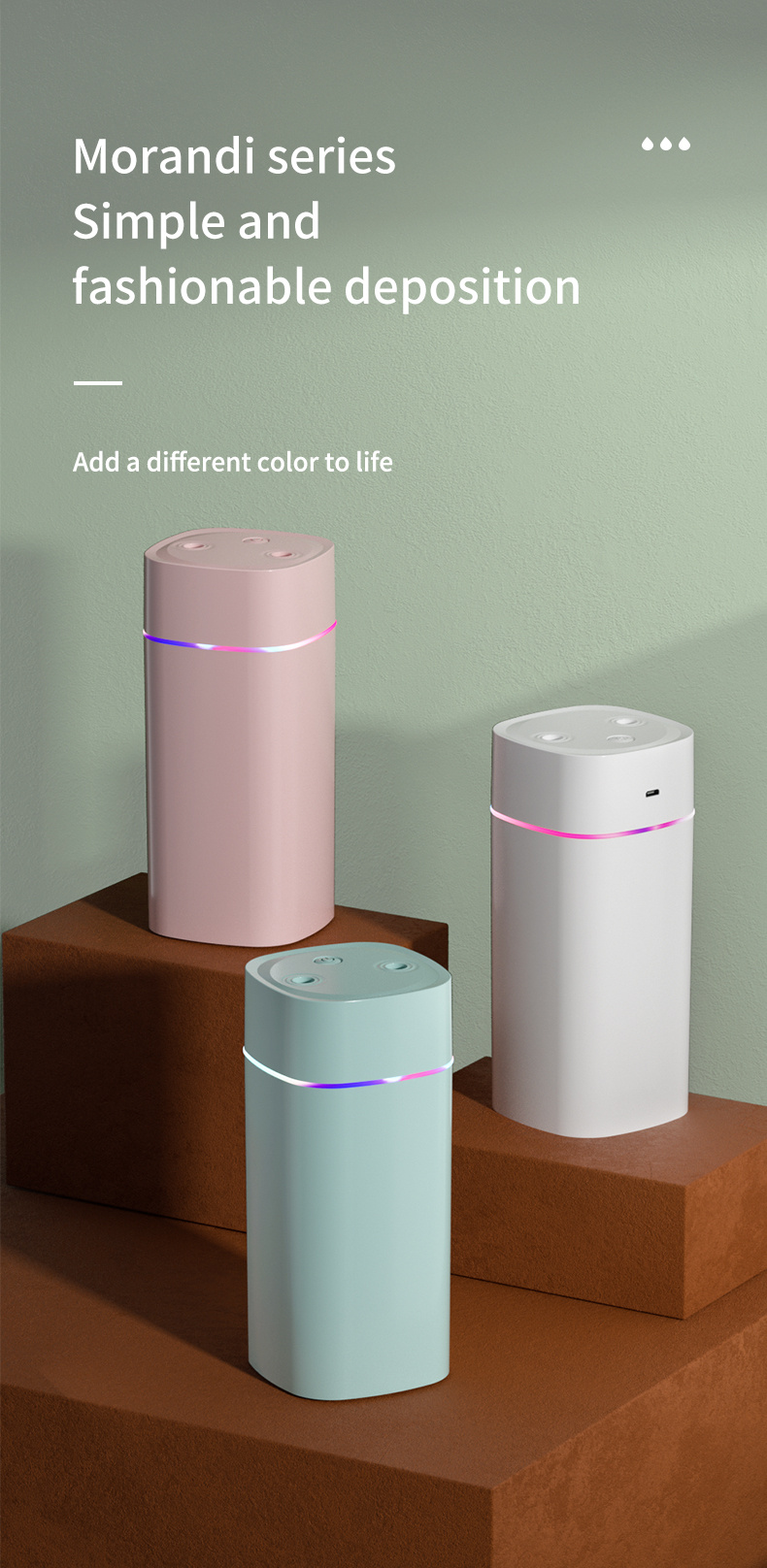 humidifier 600ml cool mist maker purifier usb ultrasonic aroma essential oil diffuser romantic mini colorful air humidifier details 2