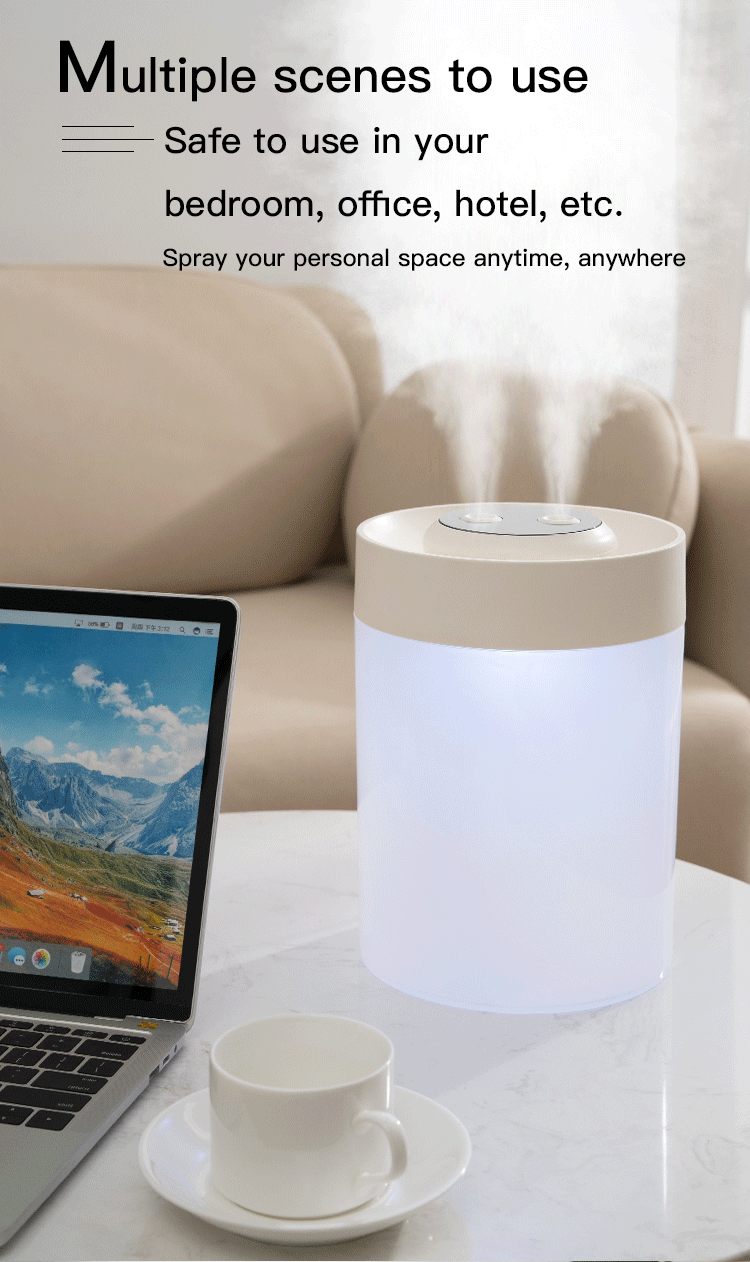 new design 4 2l large capacity double nozzle air humidifier led commercial home appliance oem usb 4 2l essential oil diffuser details 5