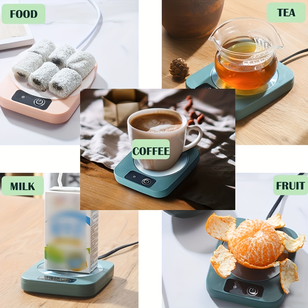 smart mug warmer 16w electric mug coffee warmer candle warmer plate desk tea milk warmer for home and office green details 5