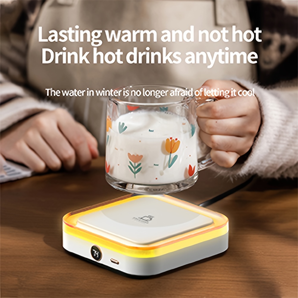 1pc Constant Temperature Heater Coaster, Three-speed Temperature Adjustable, Colorful Light Strip And Smart Digital Display, For Heating Coffee, Bottles, Beverages, Milk, Tea And Hot Chocolate, Safe And Reliable Teapot Heater details 8