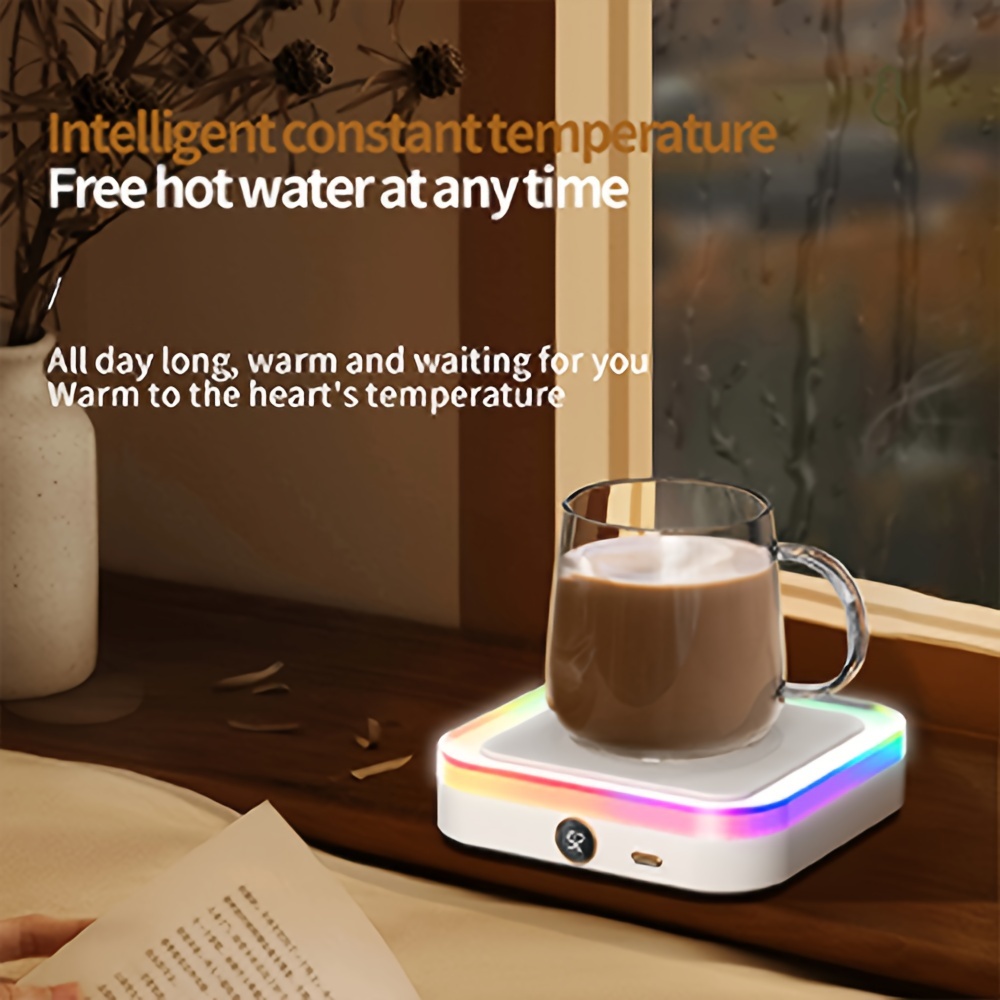 1pc Constant Temperature Heater Coaster, Three-speed Temperature Adjustable, Colorful Light Strip And Smart Digital Display, For Heating Coffee, Bottles, Beverages, Milk, Tea And Hot Chocolate, Safe And Reliable Teapot Heater details 9