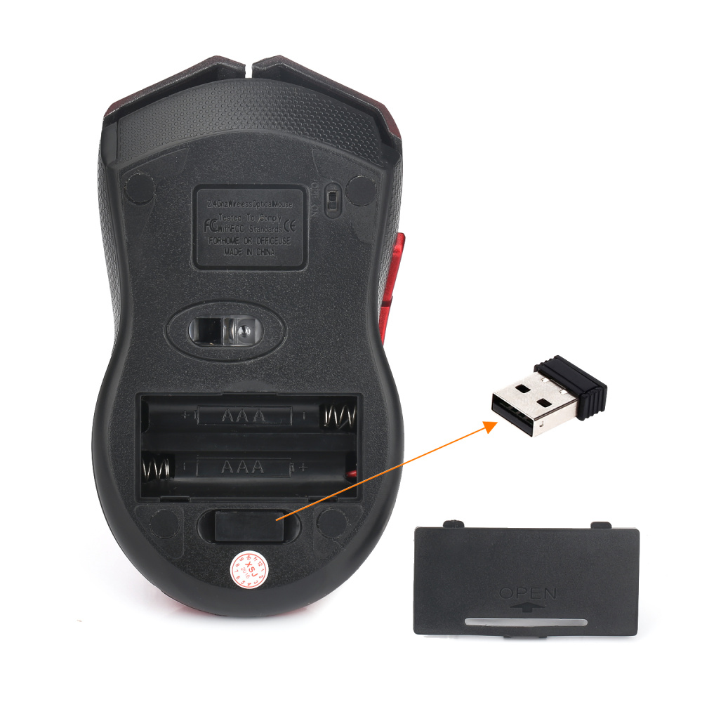 upgrade your home office with this plug play usb wireless mouse 1600dpi 6 button adjustable details 0