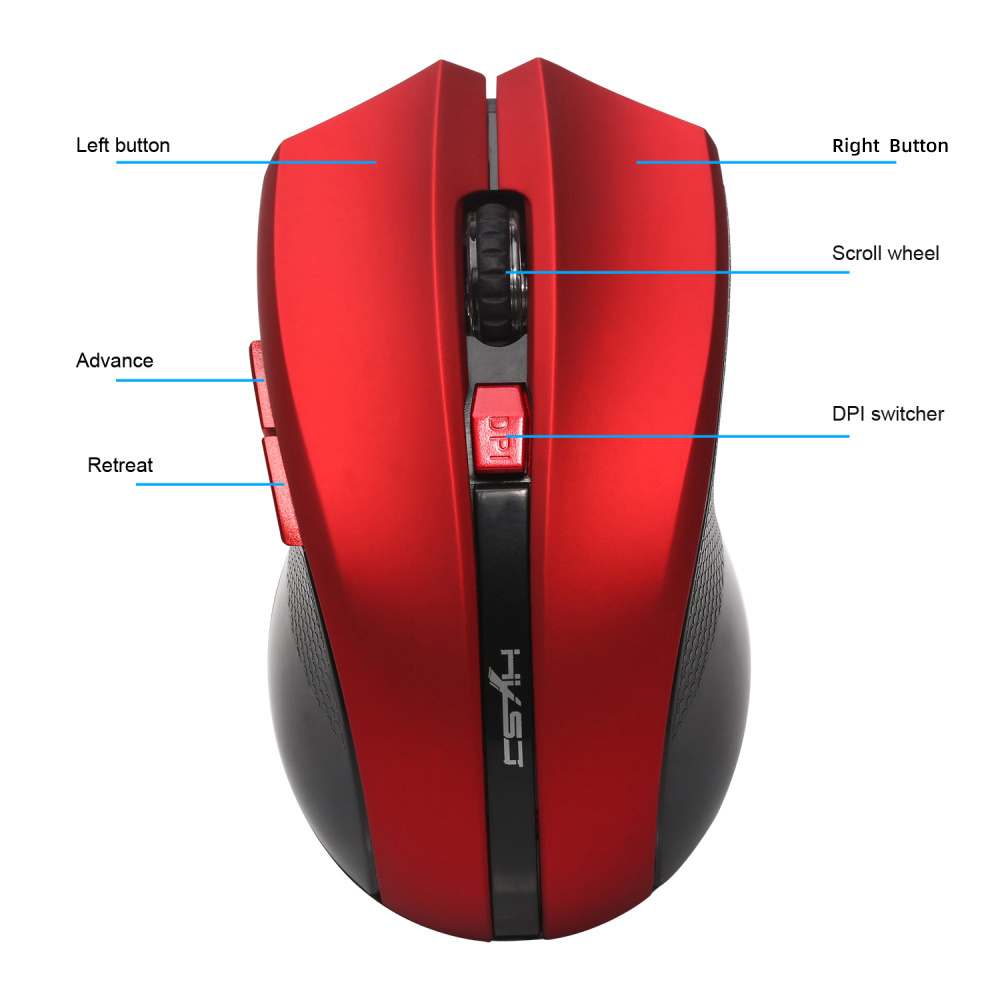 upgrade your home office with this plug play usb wireless mouse 1600dpi 6 button adjustable details 4