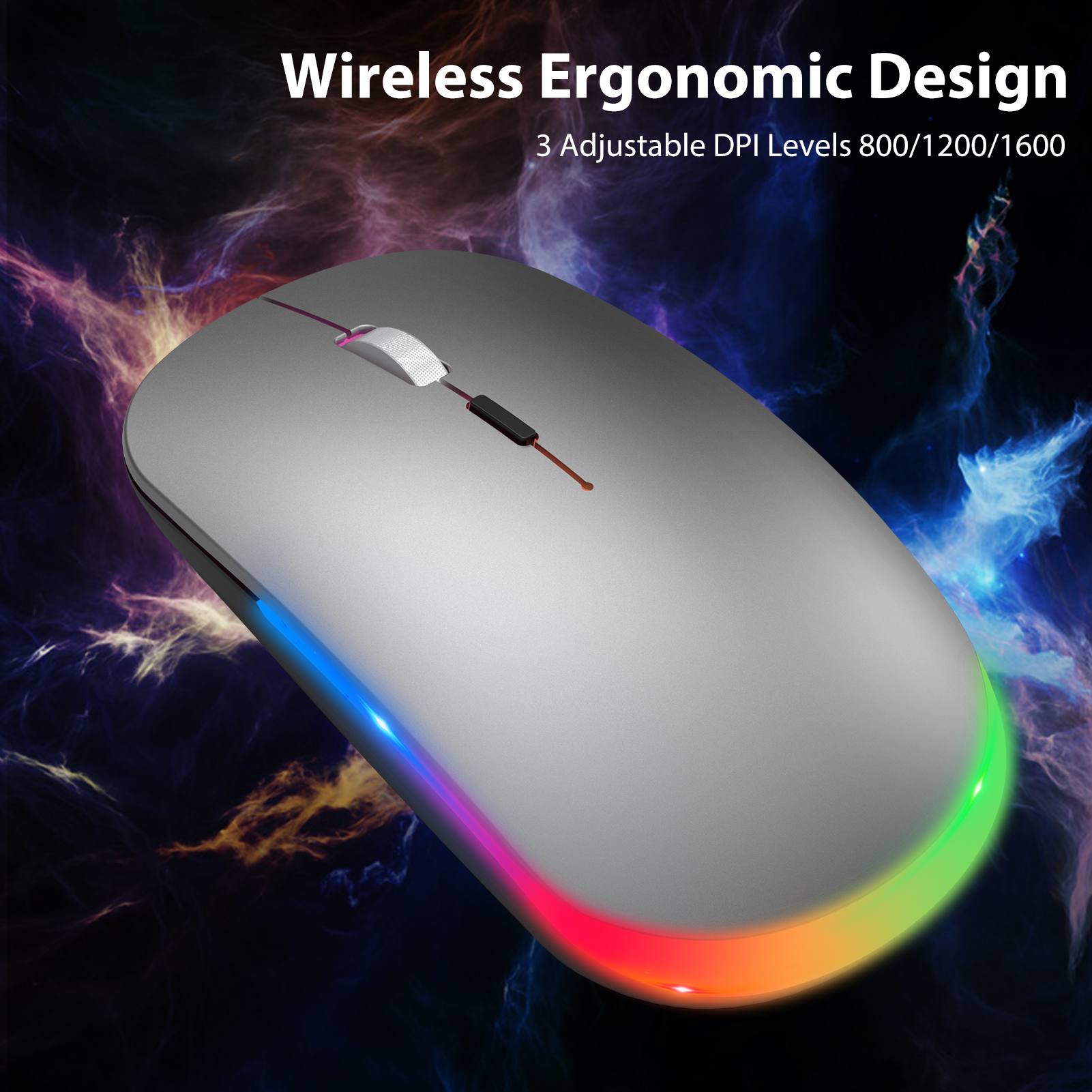 wisfox 2 4g rechargeable silent wireless bt mouse rgb led ergonomic mouse with 3 modes bt5 0 3 0 usb perfect for laptop desktop windows mac ipad details 7