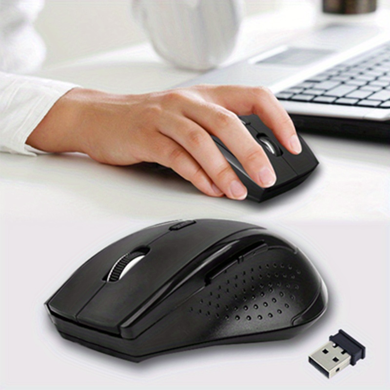 2 4ghz wireless mouse for computer pc gaming mouse with usb receiver laptop accessories for windows win 7 2000 xp vista details 0