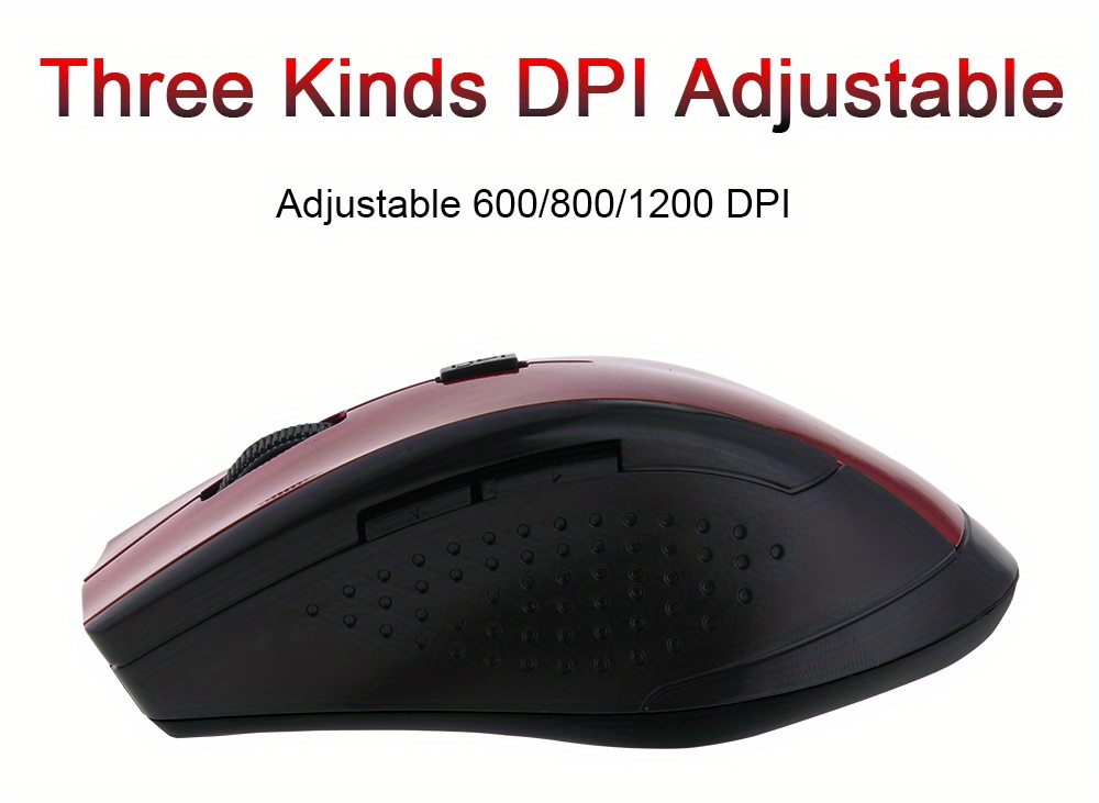 2 4ghz wireless mouse for computer pc gaming mouse with usb receiver laptop accessories for windows win 7 2000 xp vista details 2