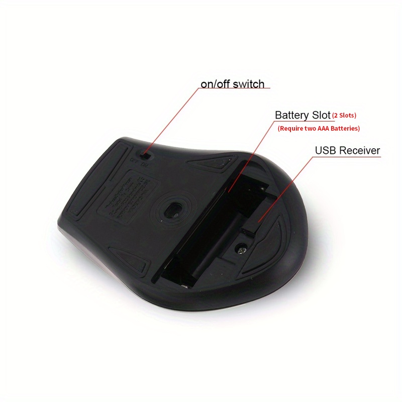 2 4ghz wireless mouse for computer pc gaming mouse with usb receiver laptop accessories for windows win 7 2000 xp vista details 3