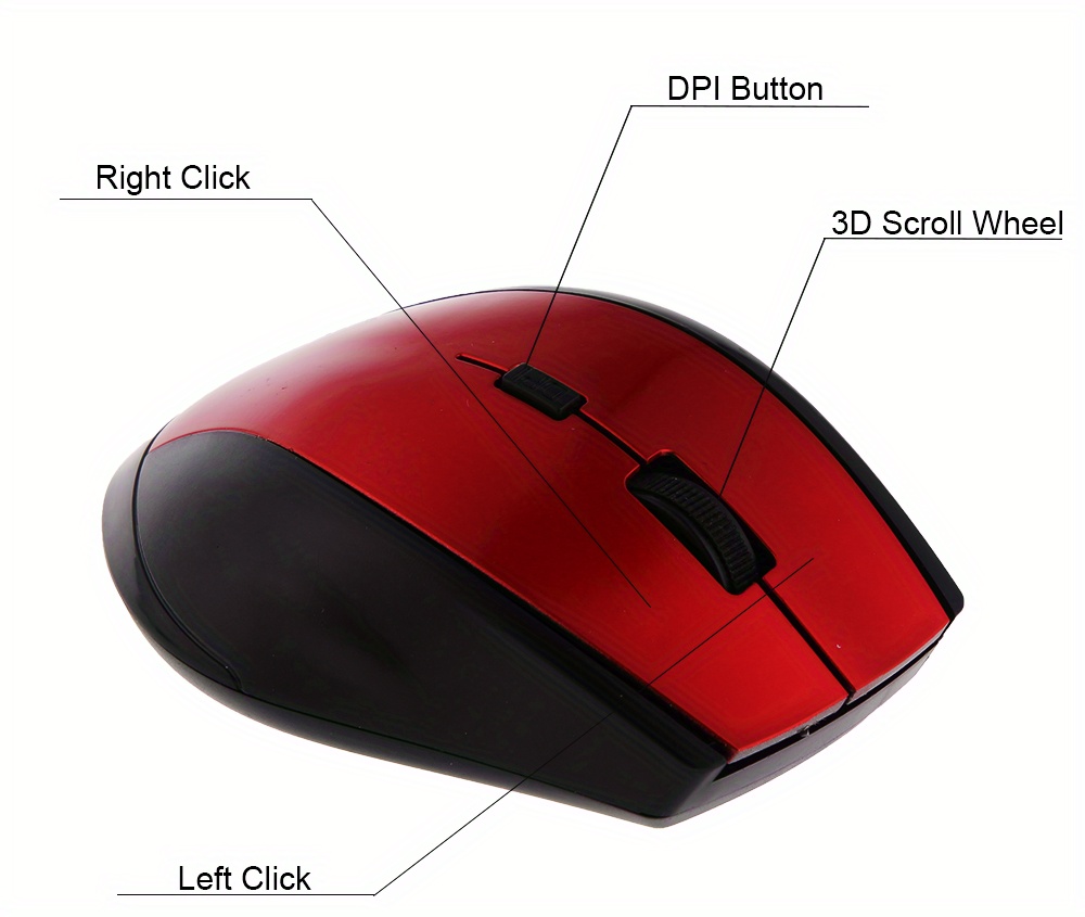 2 4ghz wireless mouse for computer pc gaming mouse with usb receiver laptop accessories for windows win 7 2000 xp vista details 4