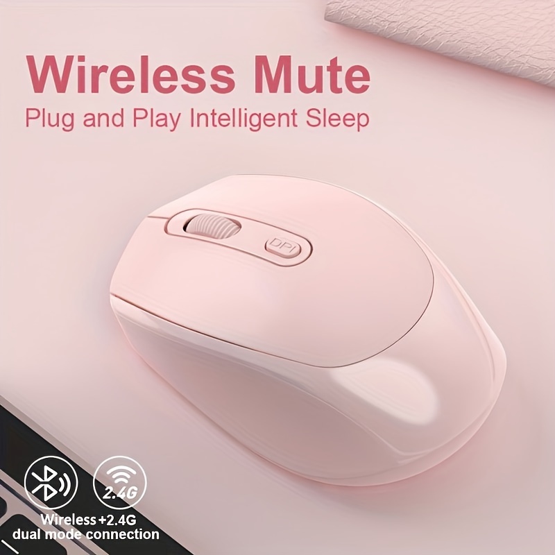 2 4gh wireless mouse rechargeable dual mode mouse 2 4g wireless 5 2 and usb receiver portable silent mouse suitable for laptops desktops tablets details 3