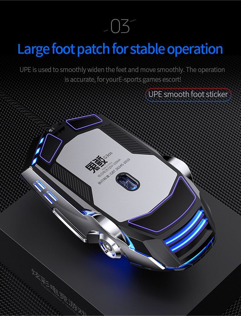 silent stylish gaming mouse with macro breathing lights led perfect for pc laptop gamers details 8